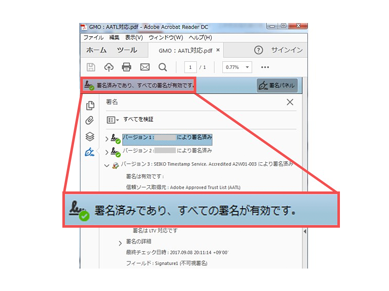 署名の確認